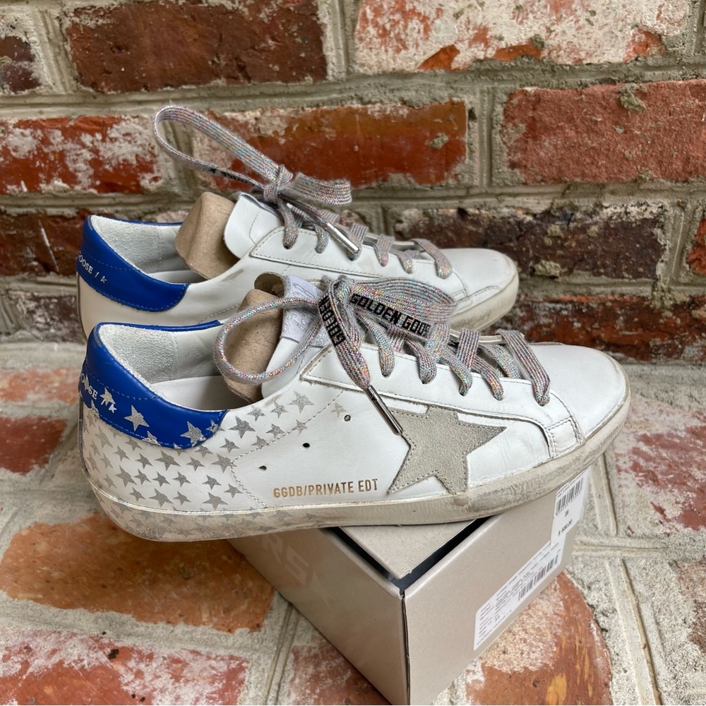 Golden Goose Private Edition Glitter Star Superstars Blue/Silver 39 - Picture 7 of 14